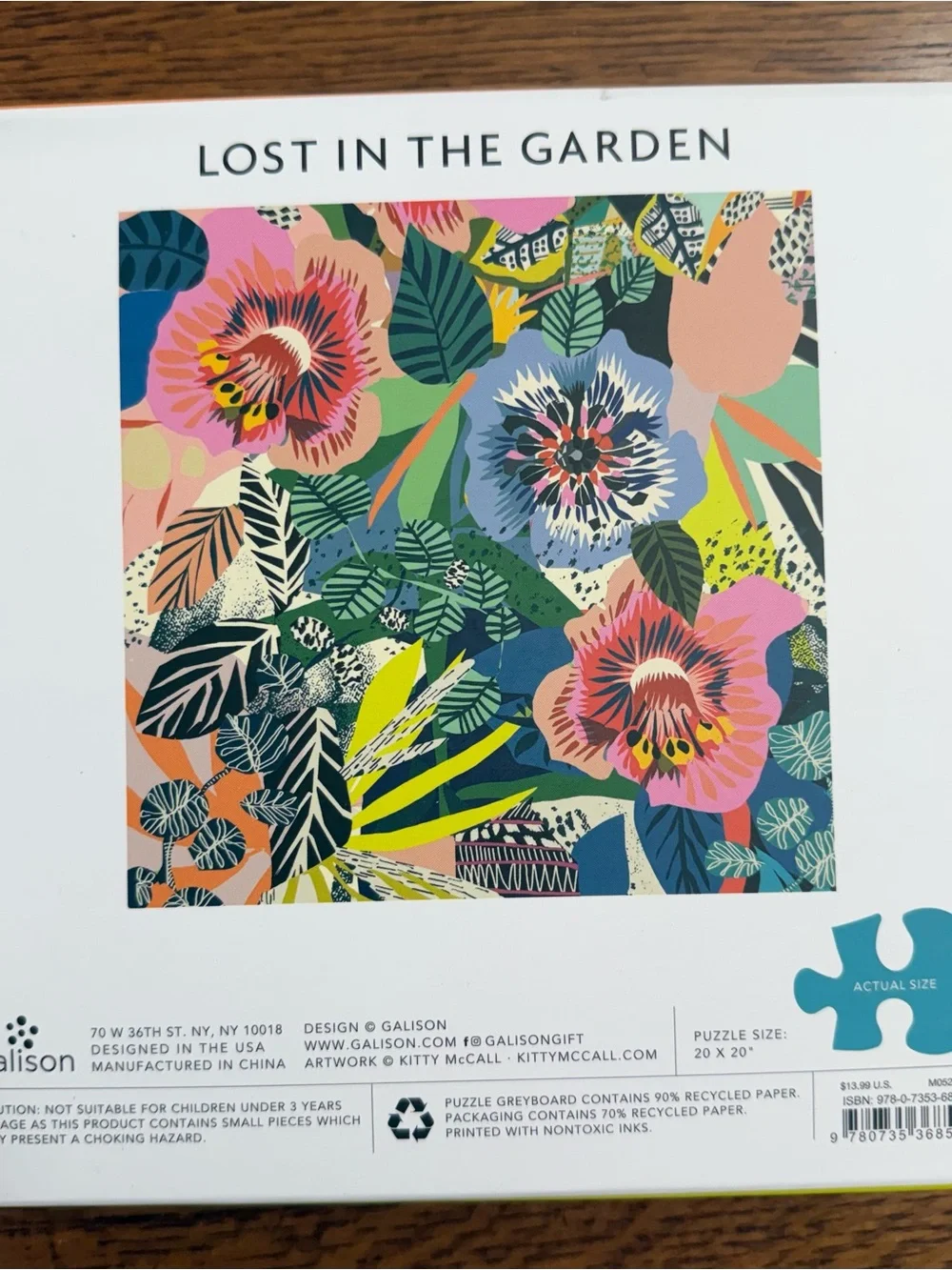 Galison Kitty McCall Lost in The Garden 500 Piece Puzzle - Complete 20" x 20" - Picture 8 of 15